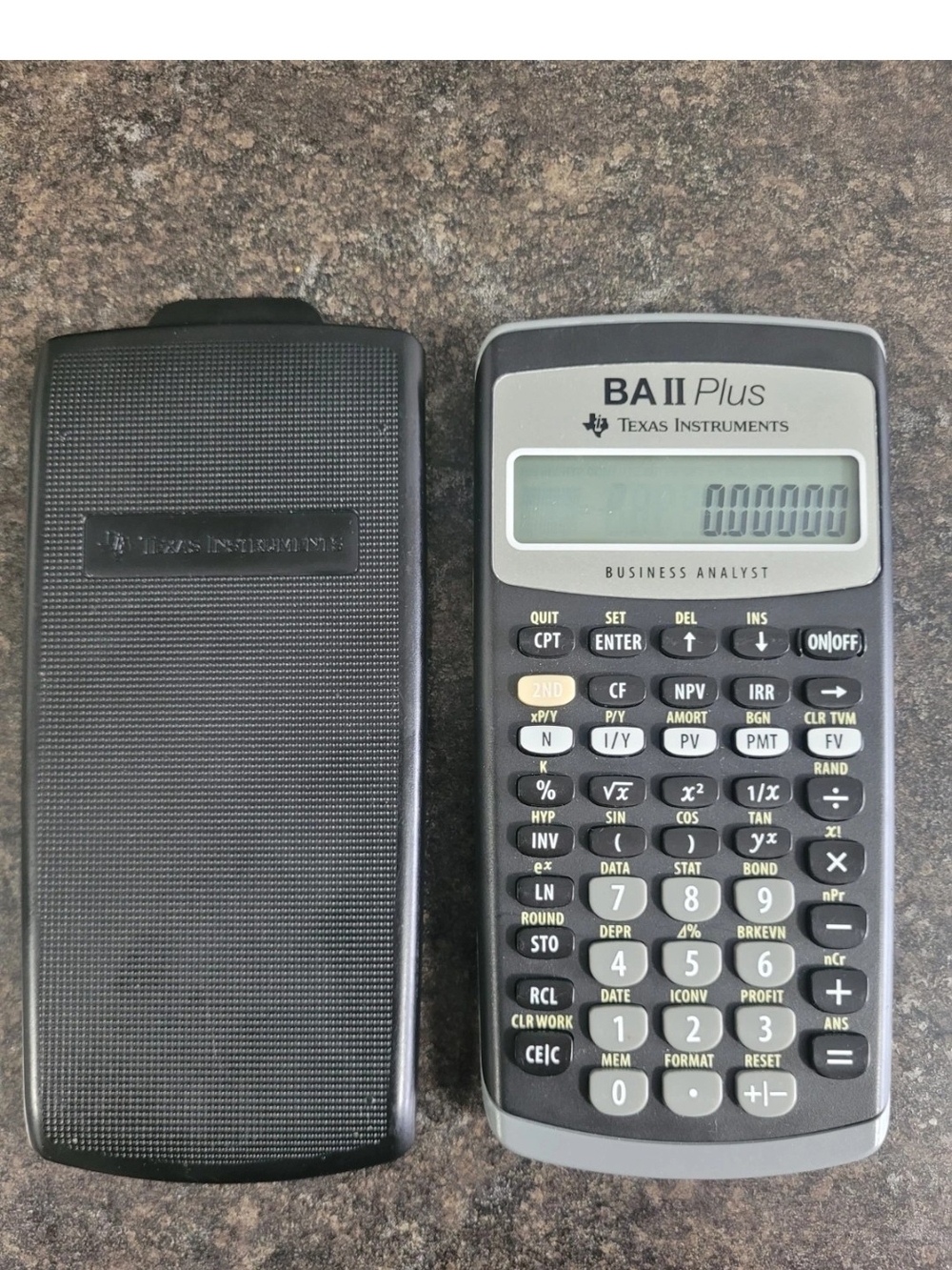 Texas Instruments BA II Plus Business Analyst Calculator in Black and Gray